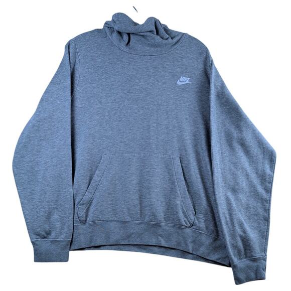 Nike Gray Pullover Hoodie Mens XL Cotton Blend Hooded Sweatshirt Kangaroo Pocket - Picture 1 of 10